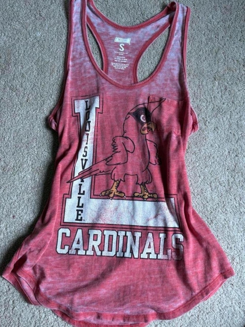 Louisville Cardinals Women's Red Racerback Tank Top - Team Graphic